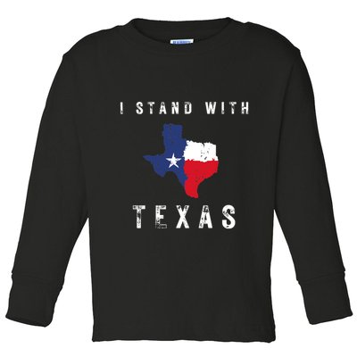 I Stand With Texas Toddler Long Sleeve Shirt