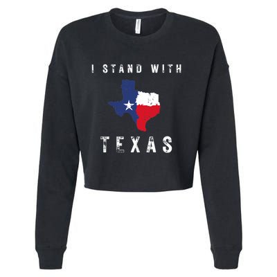 I Stand With Texas Cropped Pullover Crew