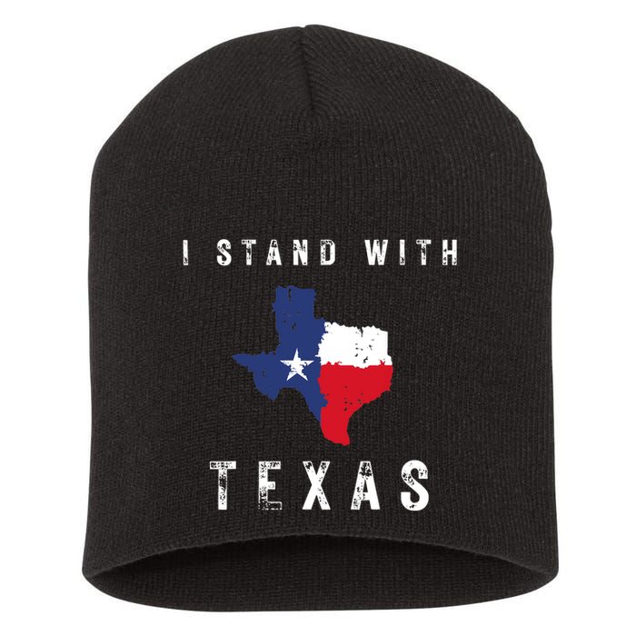 I Stand With Texas Short Acrylic Beanie