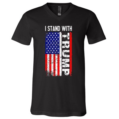 i stand with president trump pro trump supporter anti biden V-Neck T-Shirt