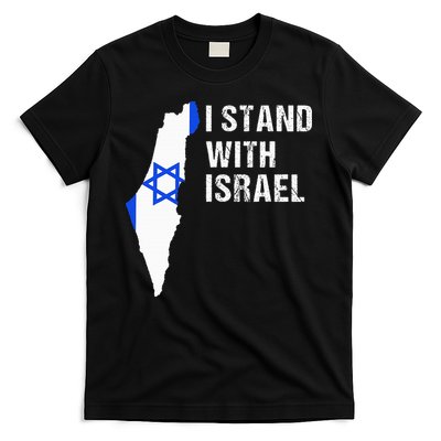 I Stand With Israel Jewish Gifts Heritage Israeli Flag T-Shirt