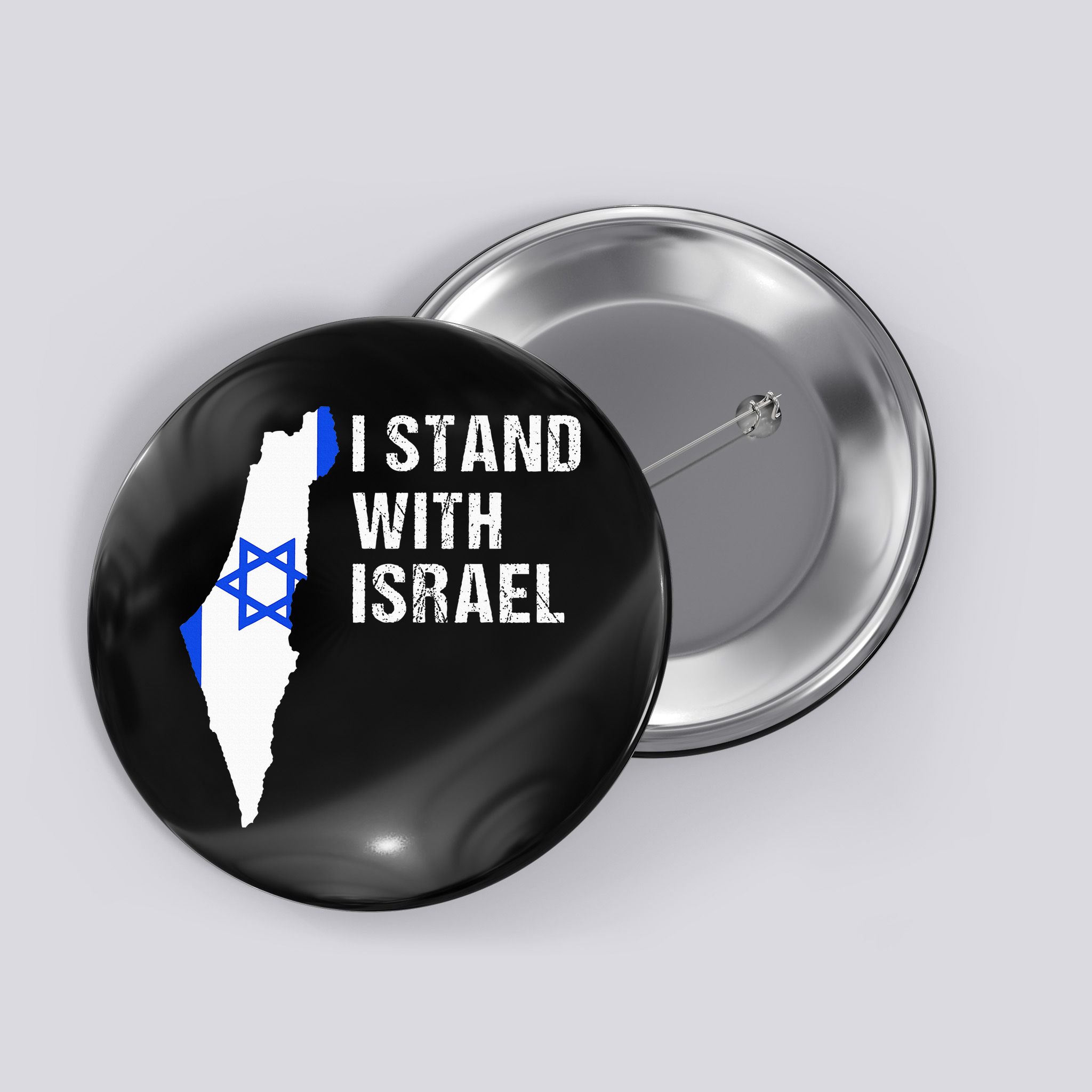 I Stand With Israel Jewish Gifts Heritage Israeli Flag Button