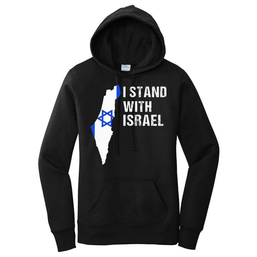 I Stand With Israel Jewish Gifts Heritage Israeli Flag Women's Pullover Hoodie