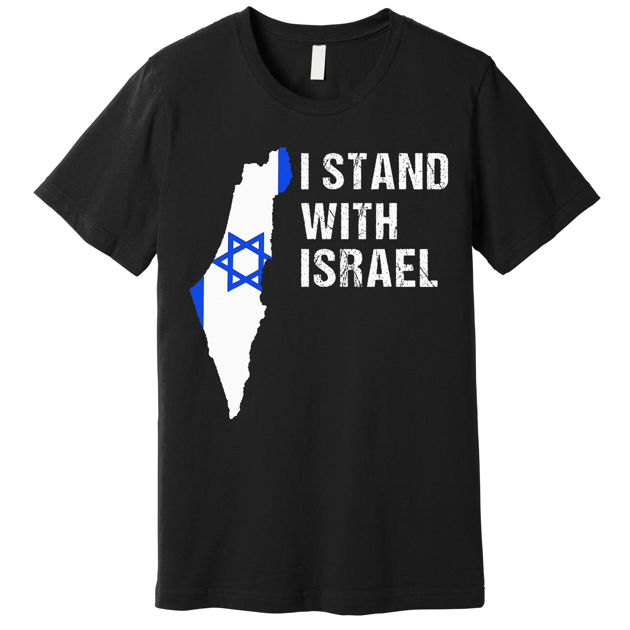 I Stand With Israel Jewish Gifts Heritage Israeli Flag Premium T-Shirt
