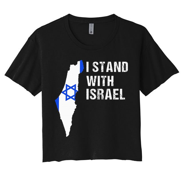 I Stand With Israel Jewish Gifts Heritage Israeli Flag Crop Top
