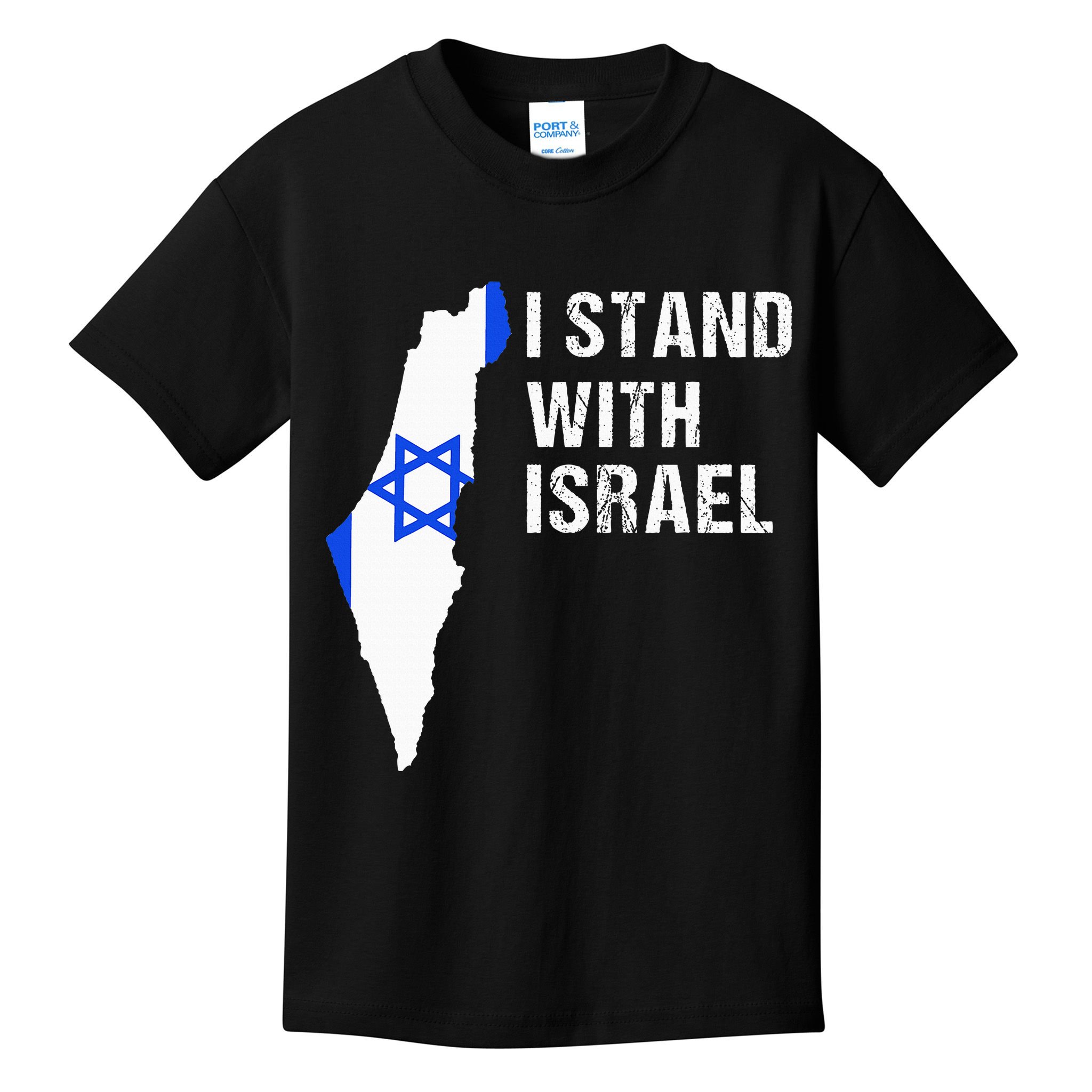 I Stand With Israel Jewish Gifts Heritage Israeli Flag Kids T-Shirt
