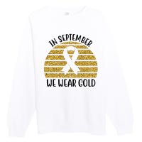 In September We Wear Gold Childhood Cancer Ribbon Premium Crewneck Sweatshirt