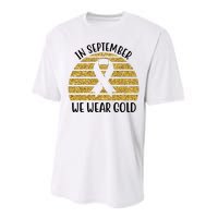 In September We Wear Gold Childhood Cancer Ribbon Performance Sprint T-Shirt