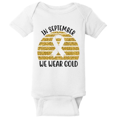 In September We Wear Gold Childhood Cancer Ribbon Baby Bodysuit