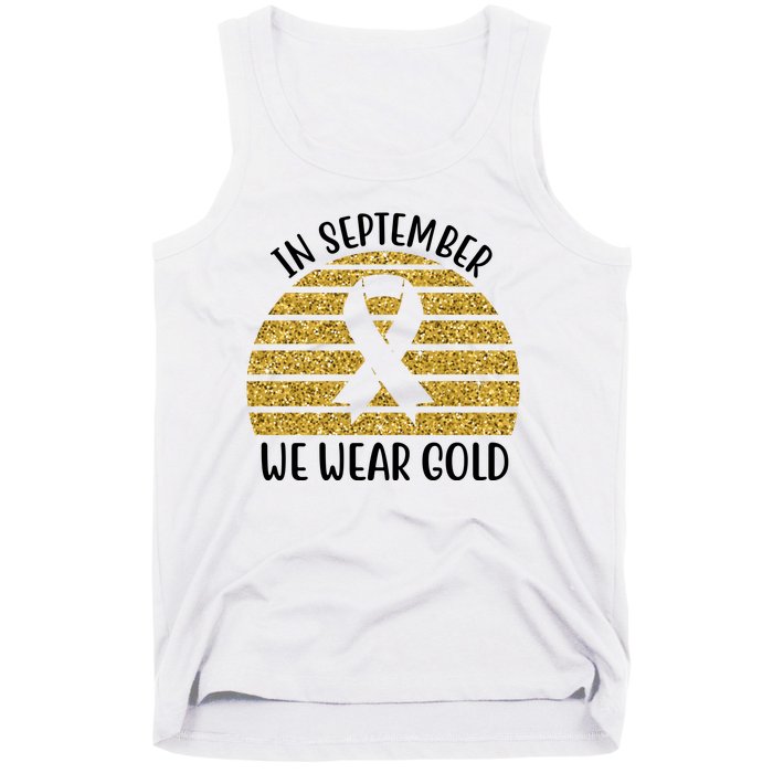 In September We Wear Gold Childhood Cancer Ribbon Tank Top