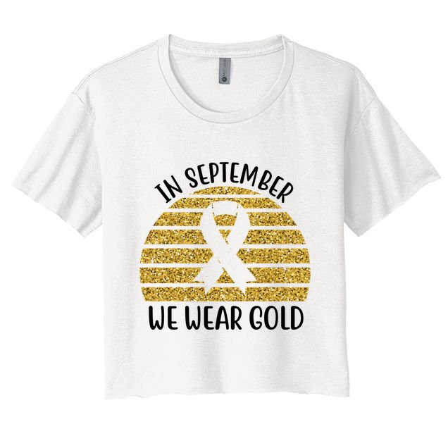In September We Wear Gold Childhood Cancer Ribbon Crop Top
