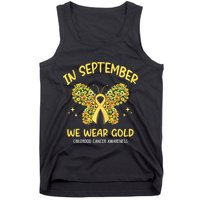 In September We Wear Gold Childhood Cancer Butterfly Gold Ribbon Tank Top