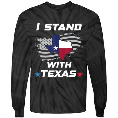 I Stand With Texas Tie-Dye Long Sleeve Shirt