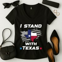 I Stand With Texas Women's V-Neck T-Shirt
