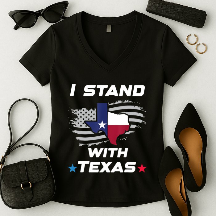 I Stand With Texas Women's V-Neck T-Shirt