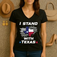 I Stand With Texas Women's V-Neck T-Shirt