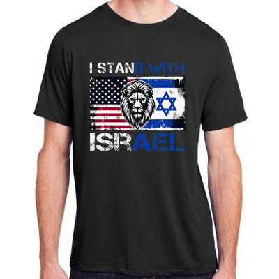 I Stand With Israel US Support Lion Love Israeli Brotherhood Adult ChromaSoft Performance T-Shirt