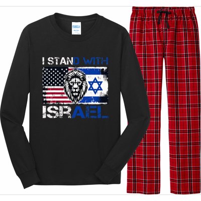 I Stand With Israel US Support Lion Love Israeli Brotherhood Long Sleeve Pajama Set