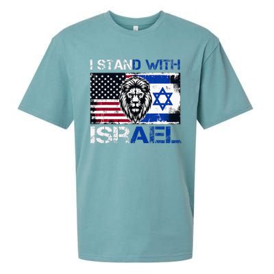 I Stand With Israel US Support Lion Love Israeli Brotherhood Sueded Cloud Jersey T-Shirt