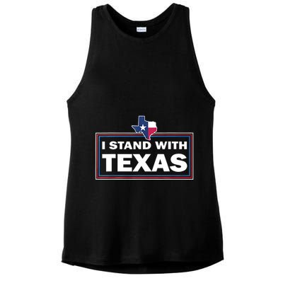 I Stand With Texas I Support Texas Ladies PosiCharge Tri-Blend Wicking Tank