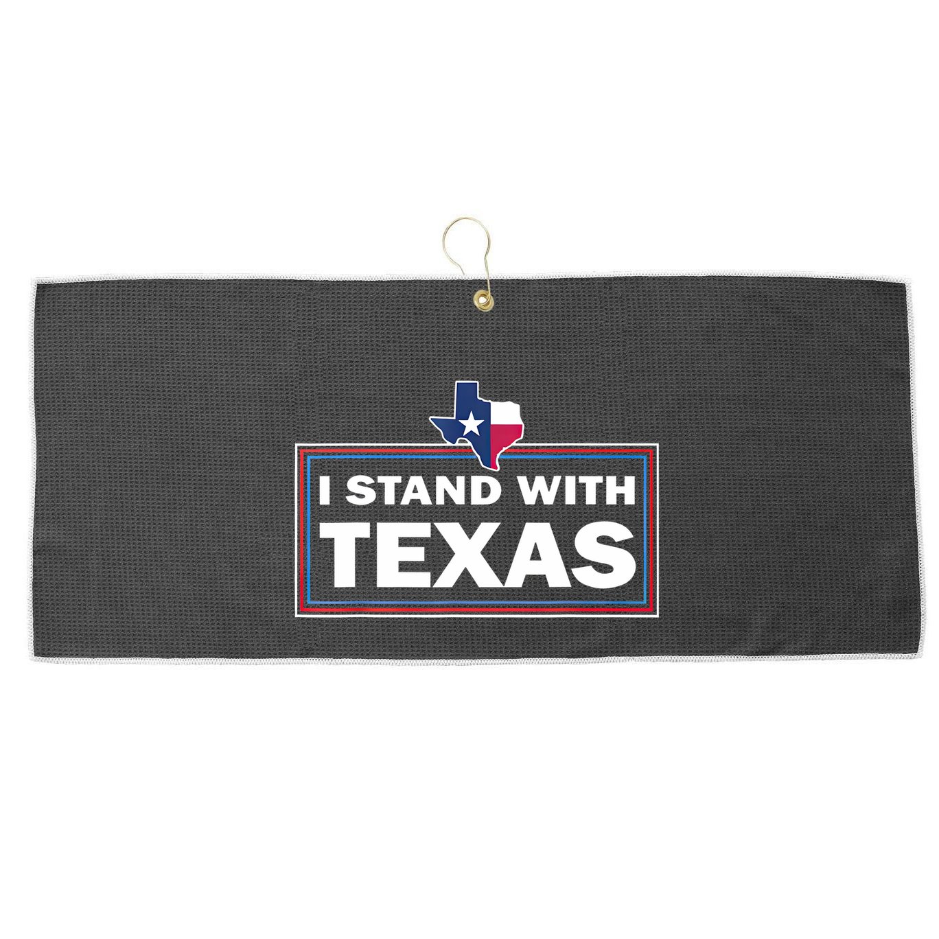I Stand With Texas I Support Texas Large Microfiber Waffle Golf Towel