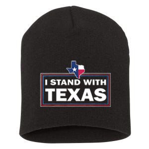 I Stand With Texas I Support Texas Short Acrylic Beanie