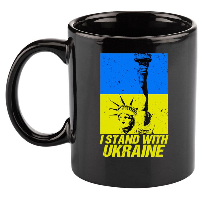 I Stand With Ukraine Support Ukraine Ukrainian Flag 11oz C Handle Ceramic Mug