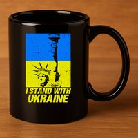 I Stand With Ukraine Support Ukraine Ukrainian Flag 11oz C Handle Ceramic Mug