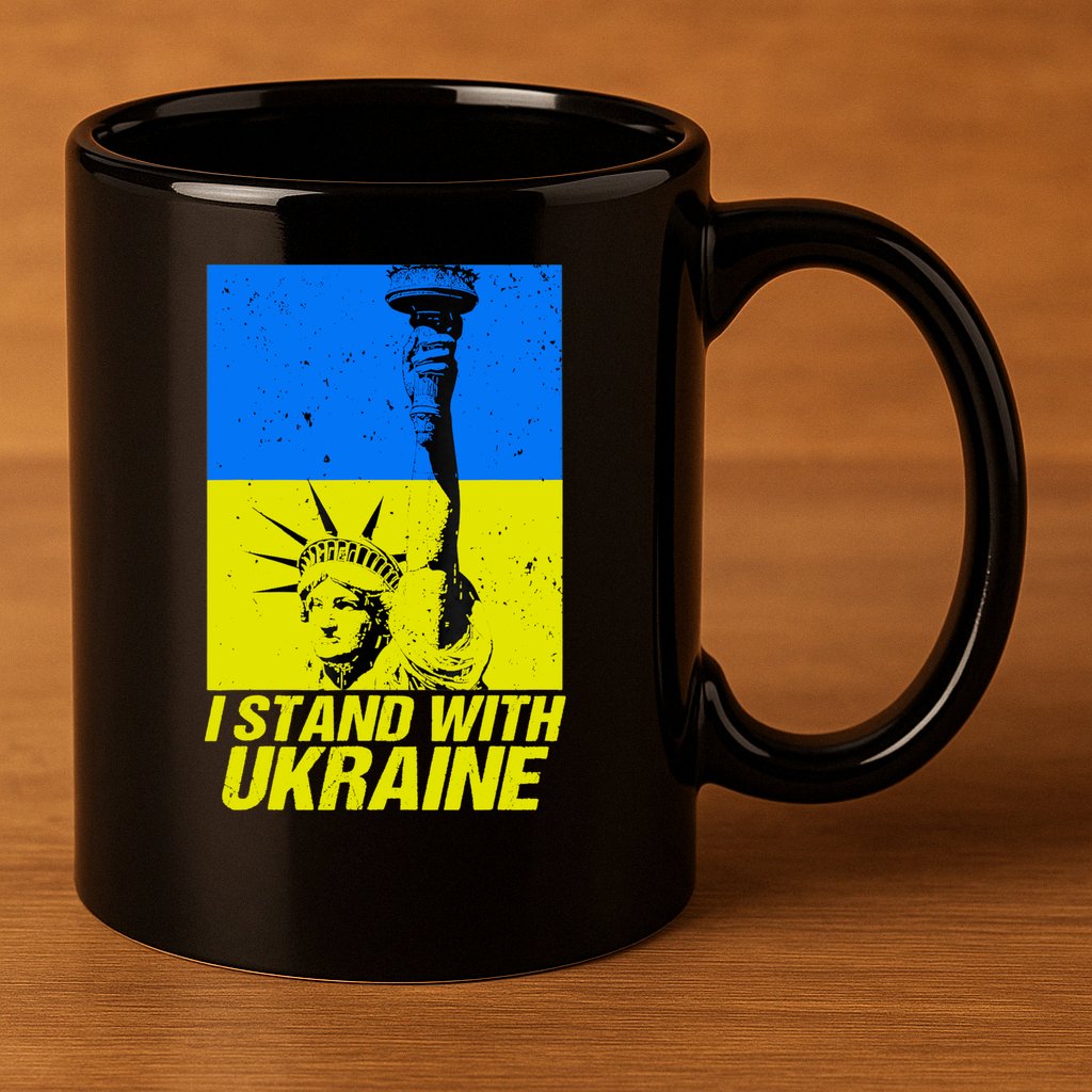 I Stand With Ukraine Support Ukraine Ukrainian Flag 11oz C Handle Ceramic Mug