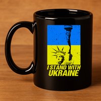 I Stand With Ukraine Support Ukraine Ukrainian Flag 11oz C Handle Ceramic Mug