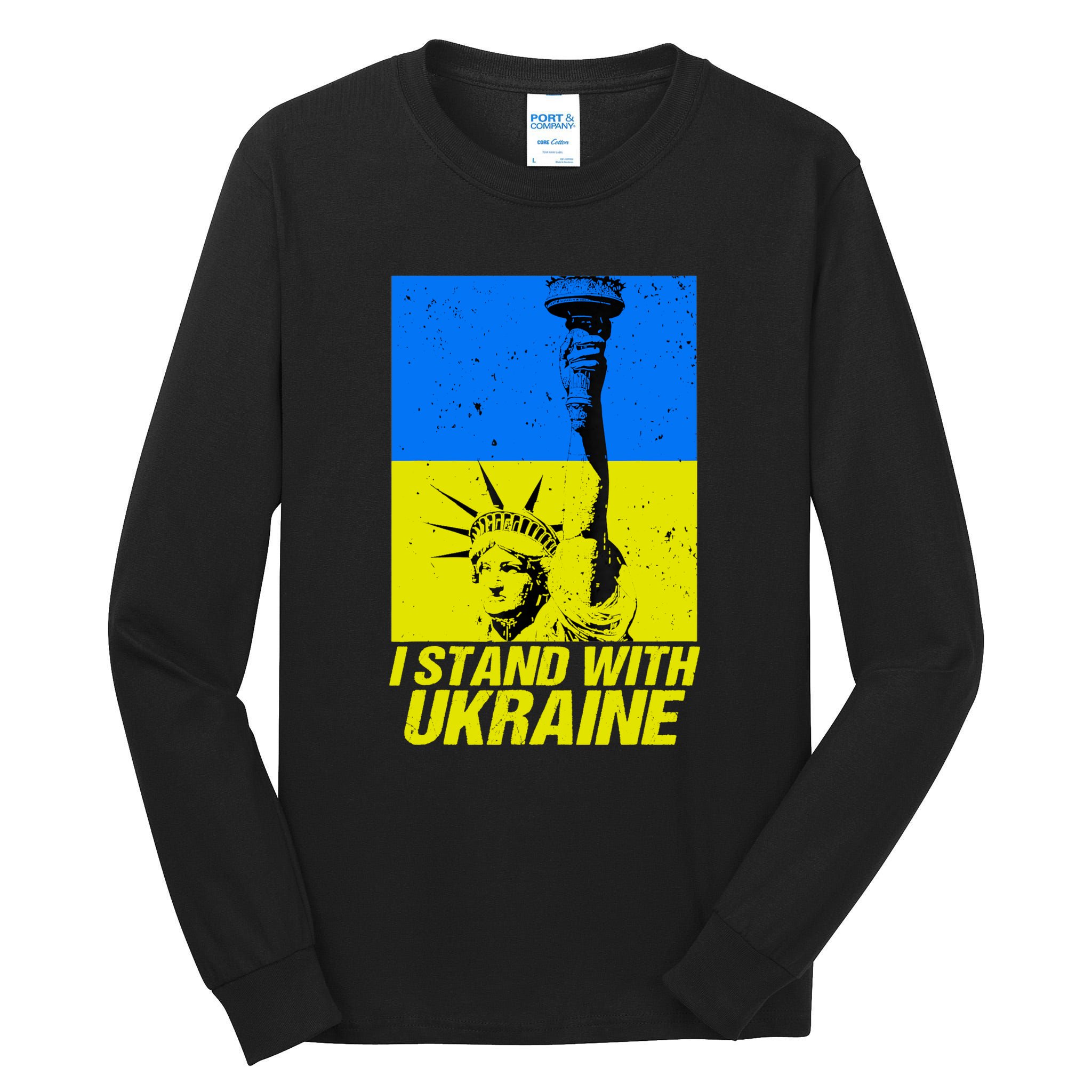 I Stand With Ukraine Support Ukraine Ukrainian Flag Tall Long Sleeve T-Shirt