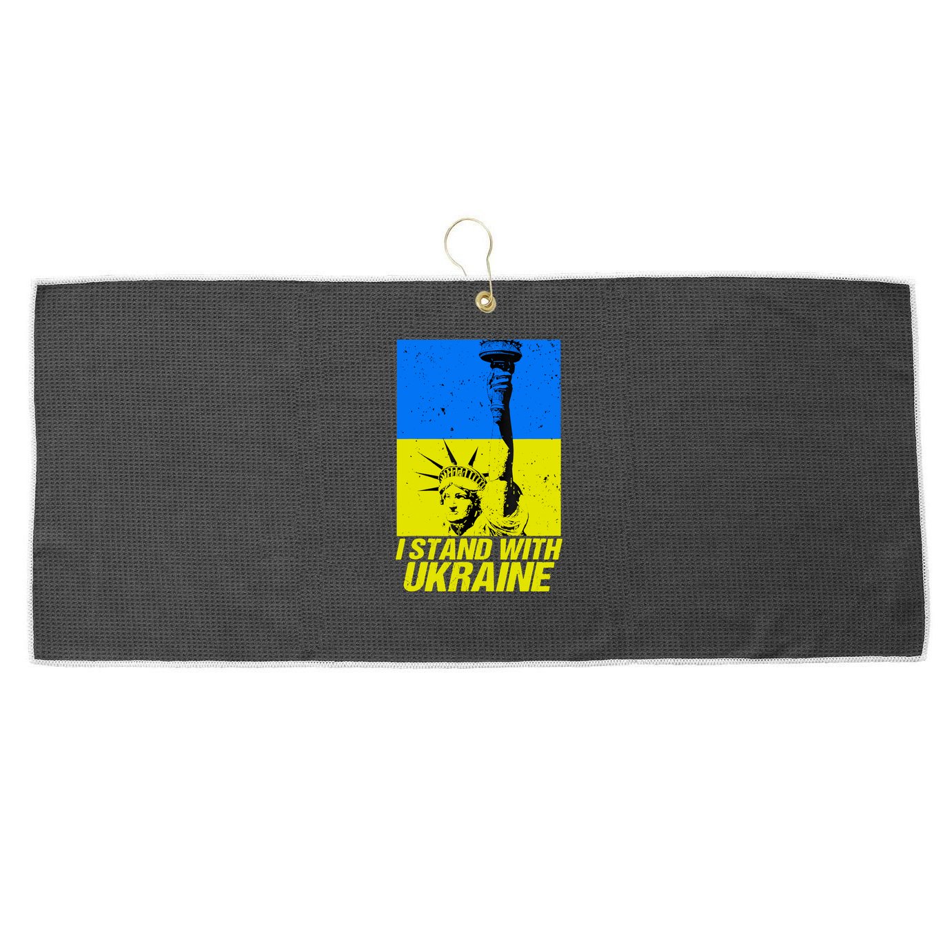 I Stand With Ukraine Support Ukraine Ukrainian Flag Large Microfiber Waffle Golf Towel