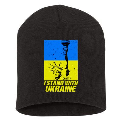 I Stand With Ukraine Support Ukraine Ukrainian Flag Short Acrylic Beanie