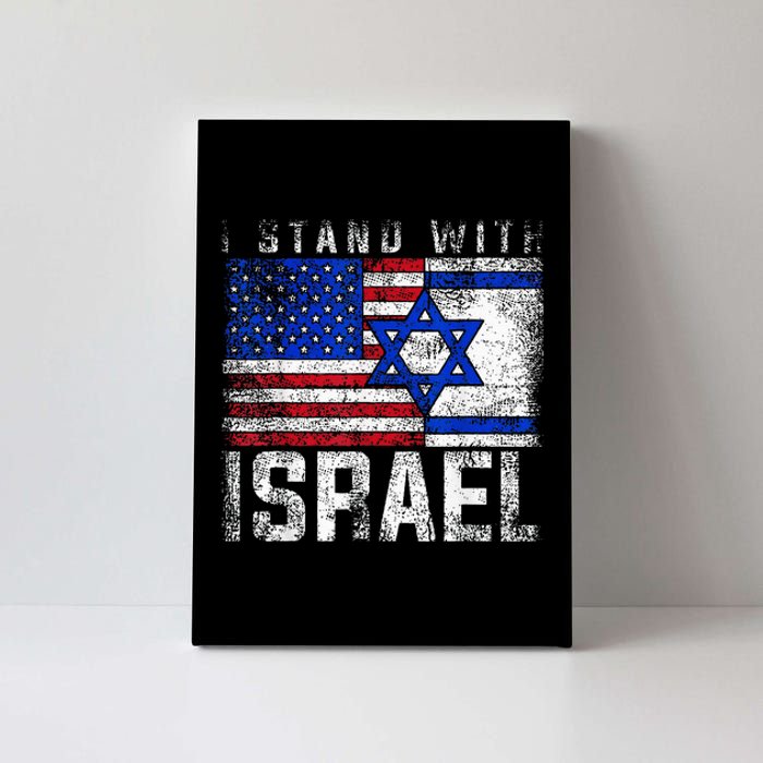 I Stand With Israel Patriotic USA and Israel Flag Canvas