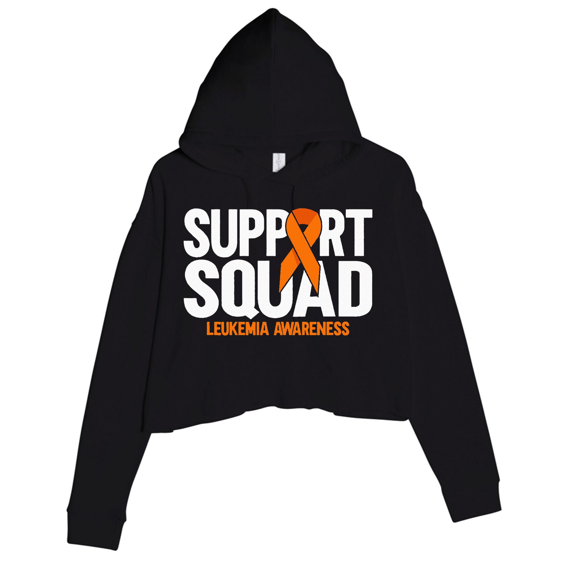 In September We Wear Orange Leukemia Awareness Crop Fleece Hoodie