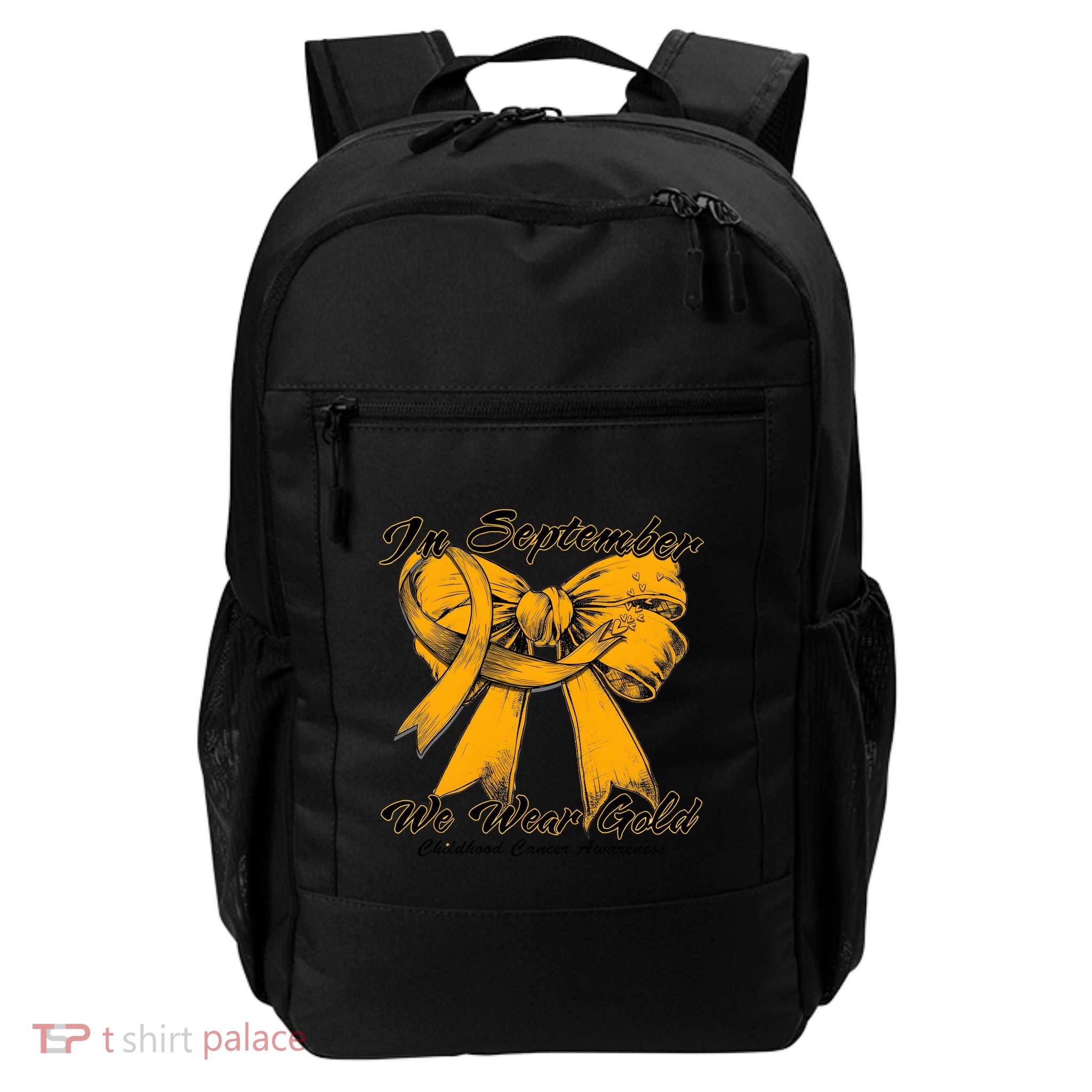 In September We Wear Gold For Childhood Cancer Awareness Backpack