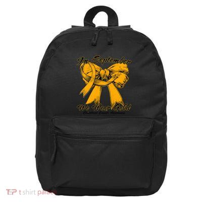 In September We Wear Gold For Childhood Cancer Awareness 16 in Basic Backpack