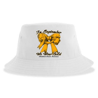 In September We Wear Gold For Childhood Cancer Awareness Sustainable Bucket Hat