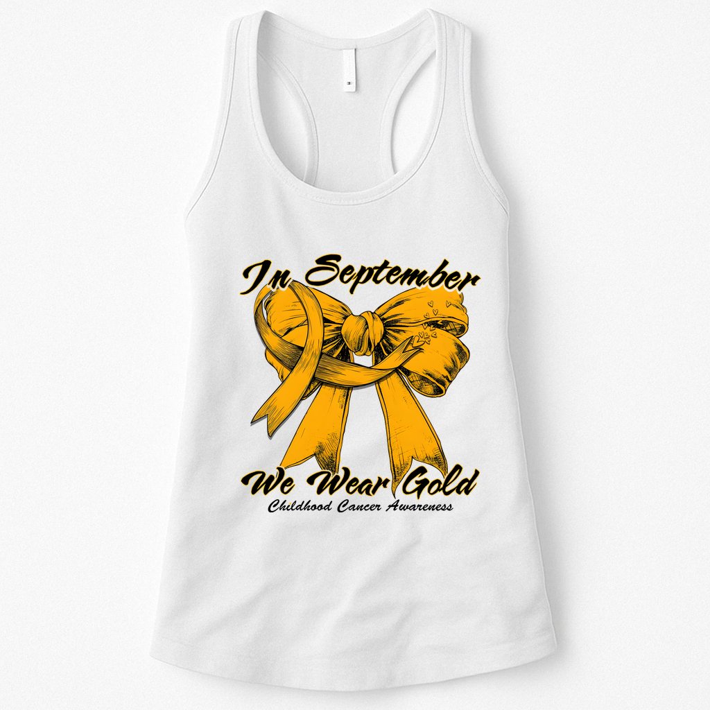 In September We Wear Gold For Childhood Cancer Awareness Womens Tank Top