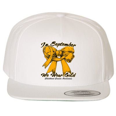 In September We Wear Gold For Childhood Cancer Awareness Wool Snapback Cap