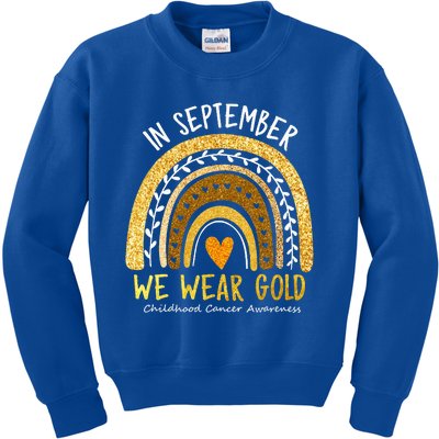 In September We Wear Gold Childhood Cancer Awareness Kids Sweatshirt