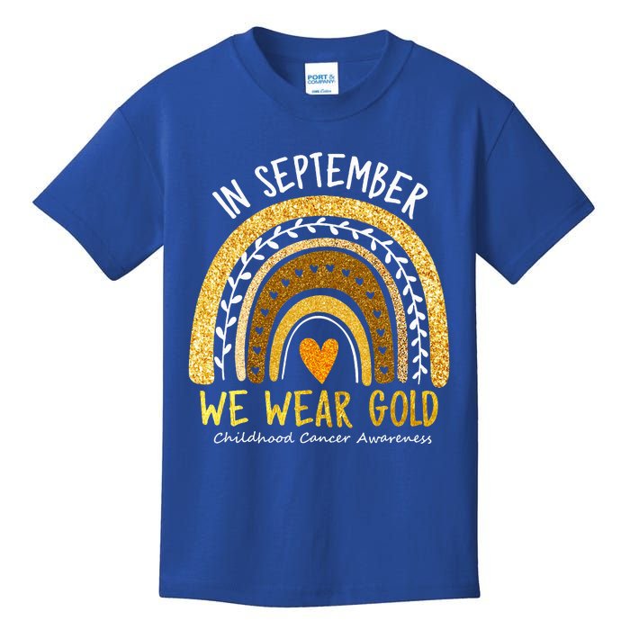 In September We Wear Gold Childhood Cancer Awareness Kids T-Shirt