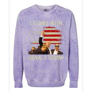 I Stand With Trump 2024 Strong Support Colorblast Crewneck Sweatshirt