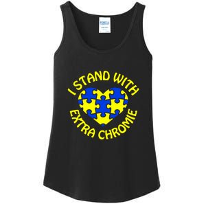 I Stand With Extra Chromie Heart Puzzle Down Syndrome Gift Ladies Essential Tank