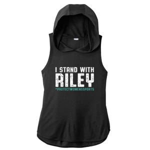 I Stand With Riley Gaines | Protect Womens Sports Ladies PosiCharge Tri-Blend Wicking Draft Hoodie Tank