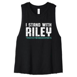 I Stand With Riley Gaines | Protect Womens Sports Women's Racerback Cropped Tank