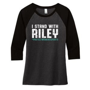 I Stand With Riley Gaines | Protect Womens Sports Women's Tri-Blend 3/4-Sleeve Raglan Shirt