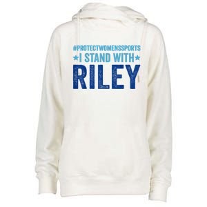 I Stand With Riley Gaines Protect Womens Sports Womens Funnel Neck Pullover Hood