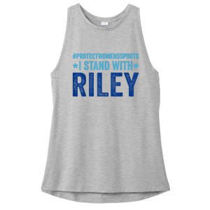 I Stand With Riley Gaines Protect Womens Sports Ladies PosiCharge Tri-Blend Wicking Tank