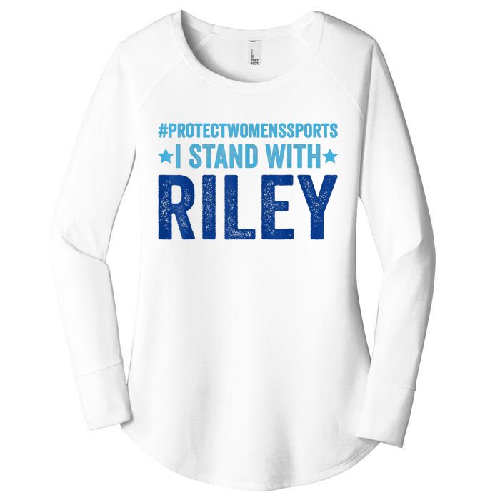 I Stand With Riley Gaines Protect Womens Sports Women's Perfect Tri Tunic Long Sleeve Shirt